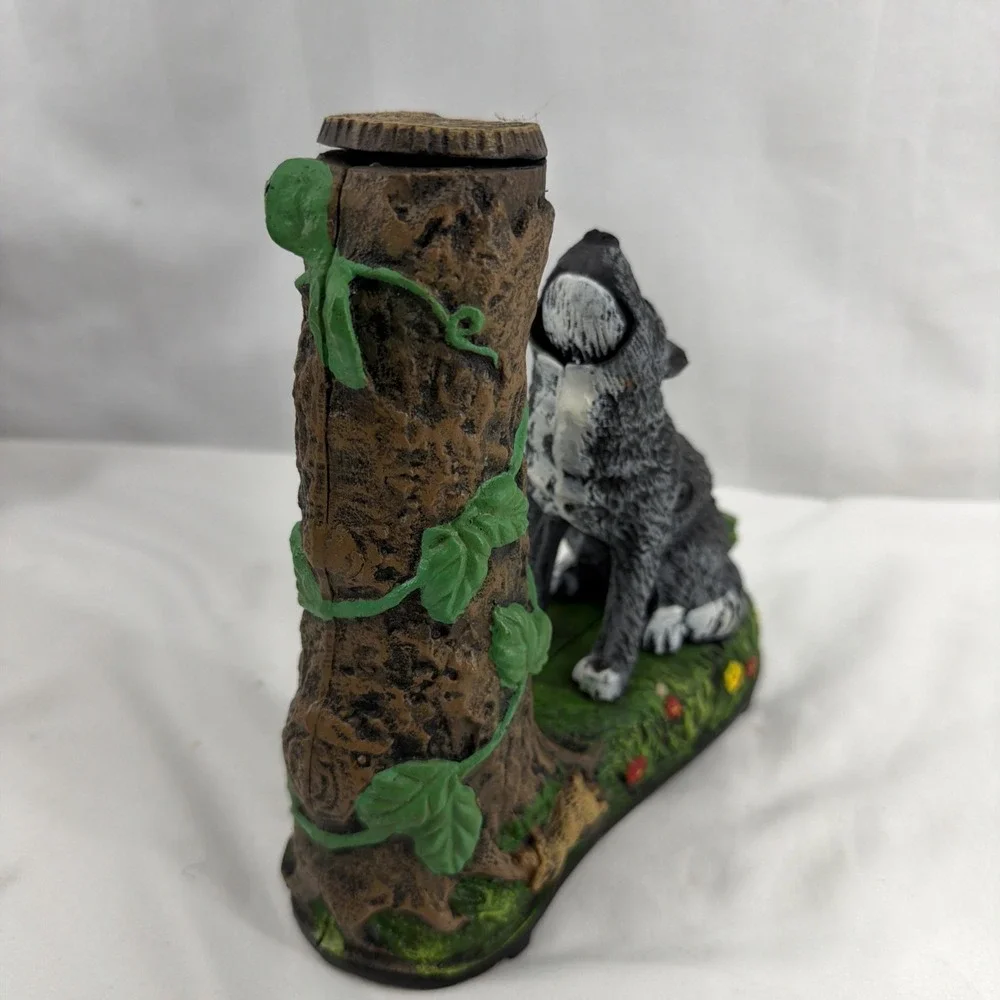 Wolf and Squirrel Cast Iron Mechanical Bank By Bits & Pieces